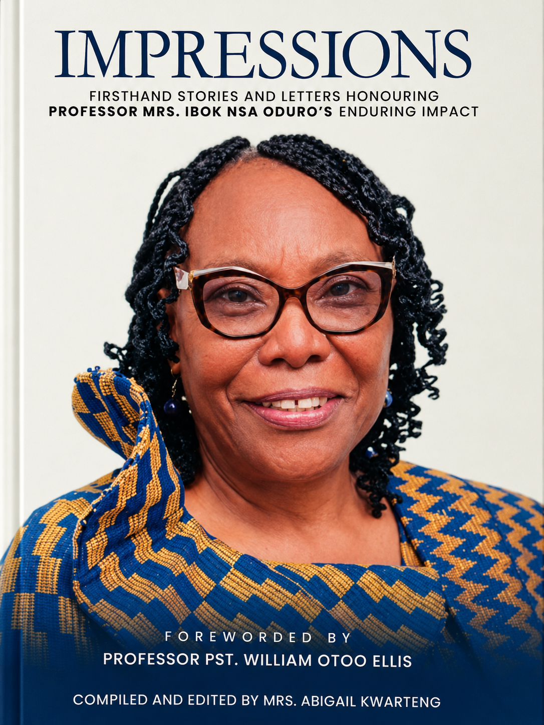 Cover of Impressions, a commemorative book honouring Professor Mrs. Ibok Nsa Oduro